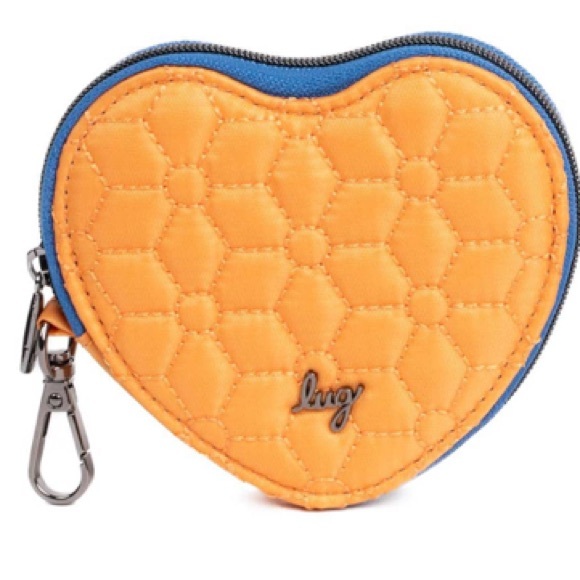 combo:Whirly RFID Wristlet Wallet; Heart in🍑Peach Sorbet & 1.5in crossbody strap - Picture 7 of 9